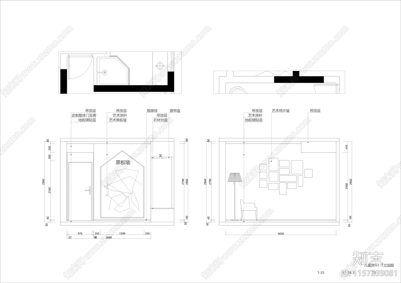 现代简约套四双卫大平层家装住cad施工图下载【ID:1157339081】