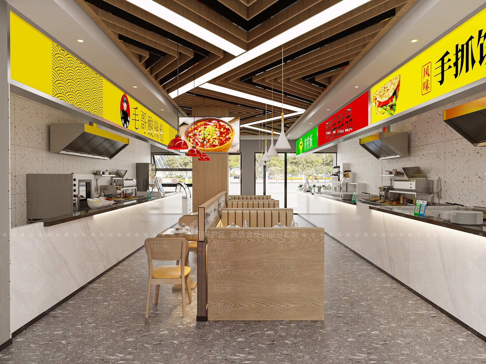 现代风酸辣粉店3D模型下载【ID:1157339827】
