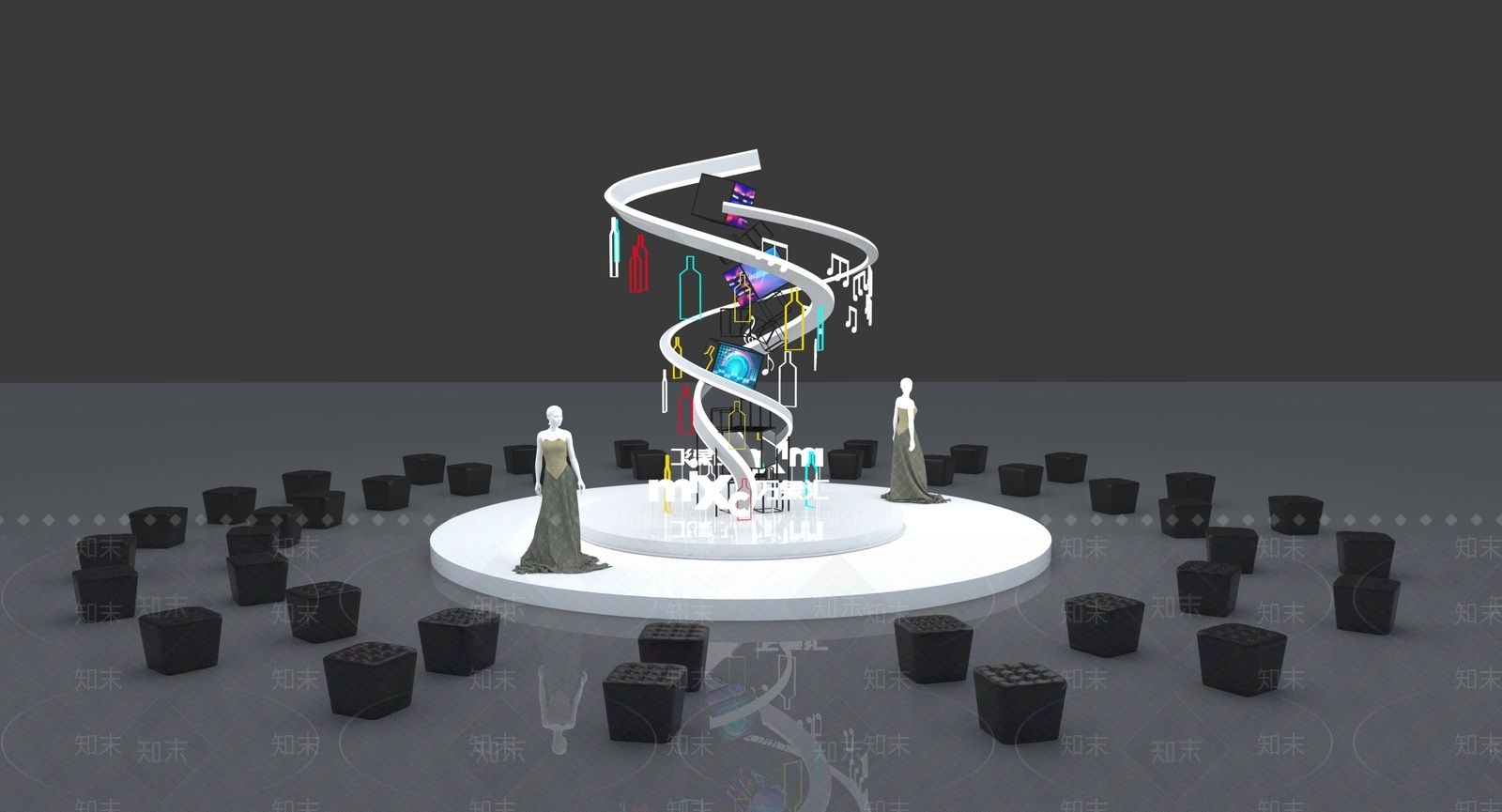 现代美陈3D模型下载【ID:1157340227】_知末3d模型网