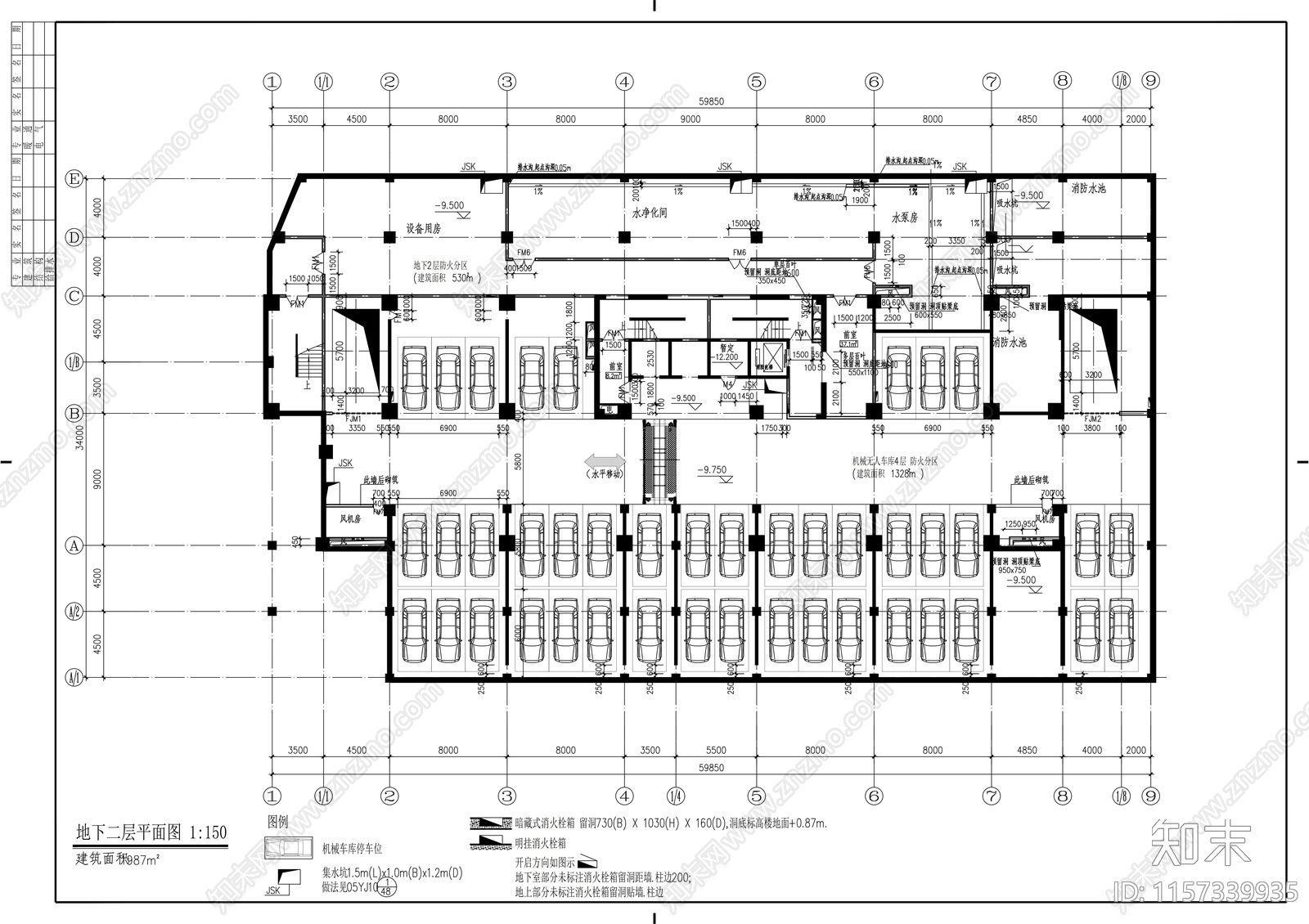 二十七层办公楼建筑cad施工图下载【ID:1157339935】