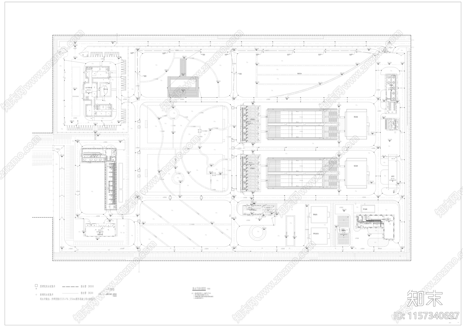 某自来水厂室外景观园建部分施工图下载【ID:1157340697】