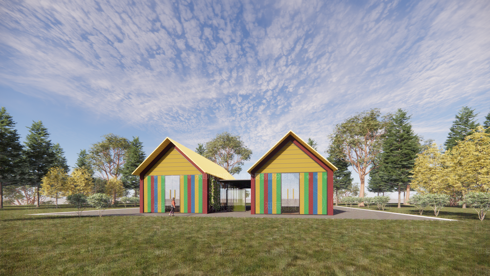 现代温室大棚SU模型下载【ID:1157345104】