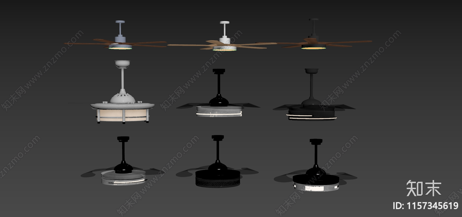 现代风扇灯SU模型下载【ID:1157345619】