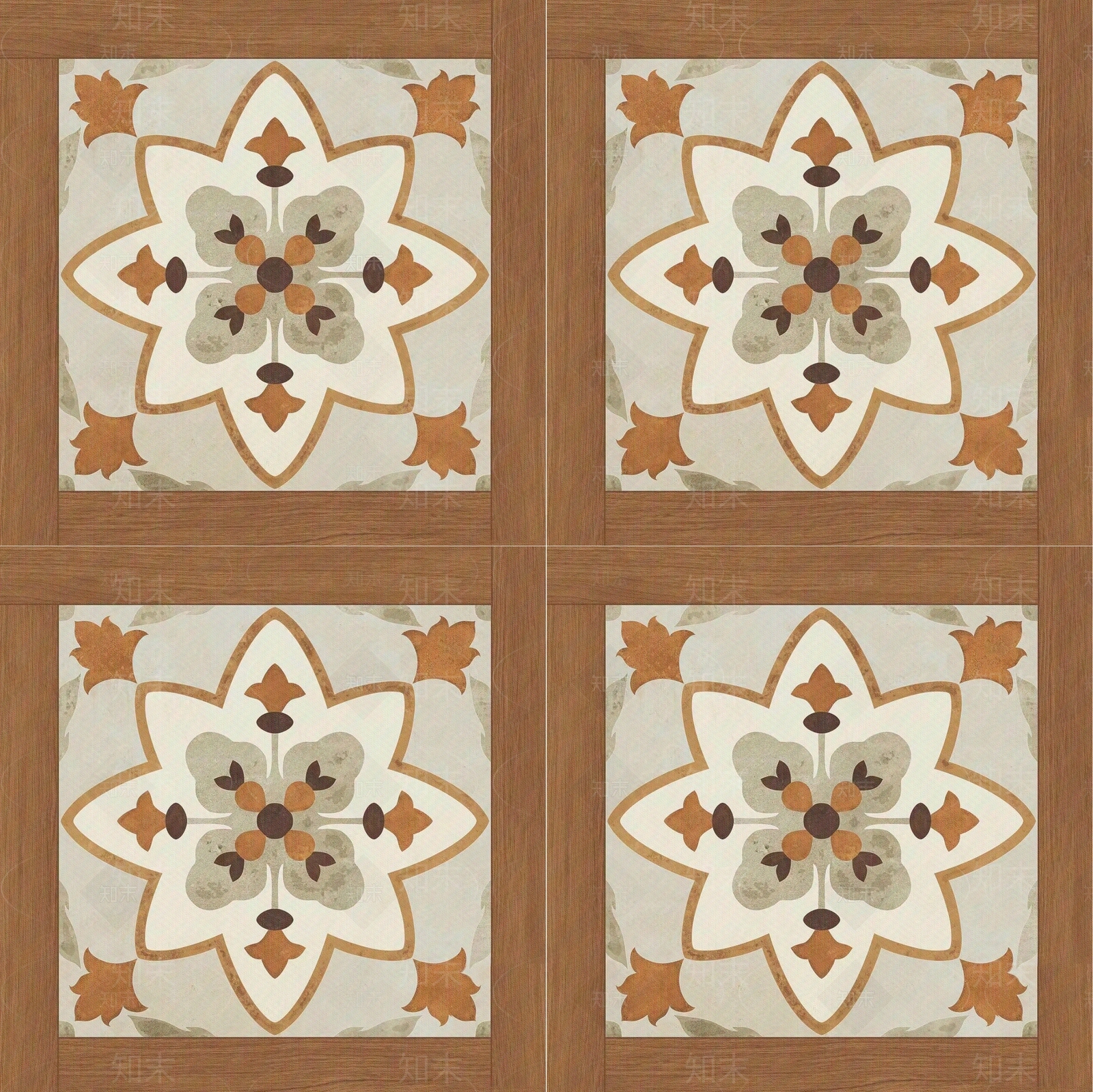 无缝法式木纹花砖贴图下载【ID:1157346160】