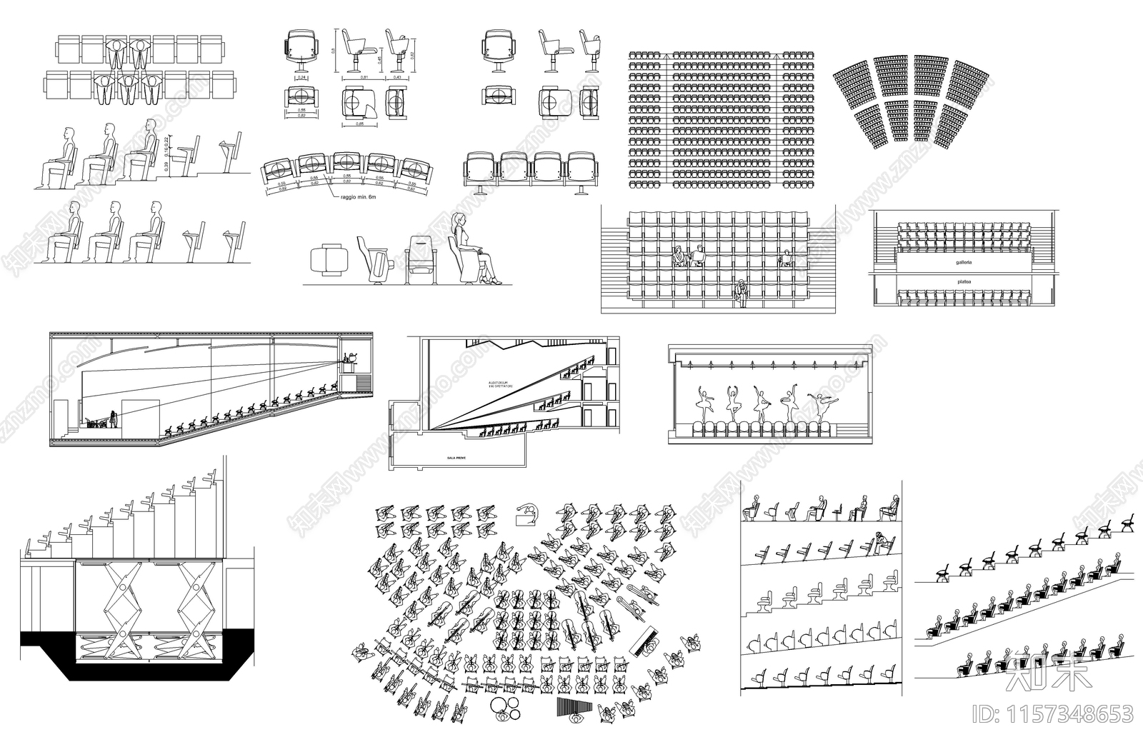 音乐厅演播厅家具图库施工图下载【ID:1157348653】