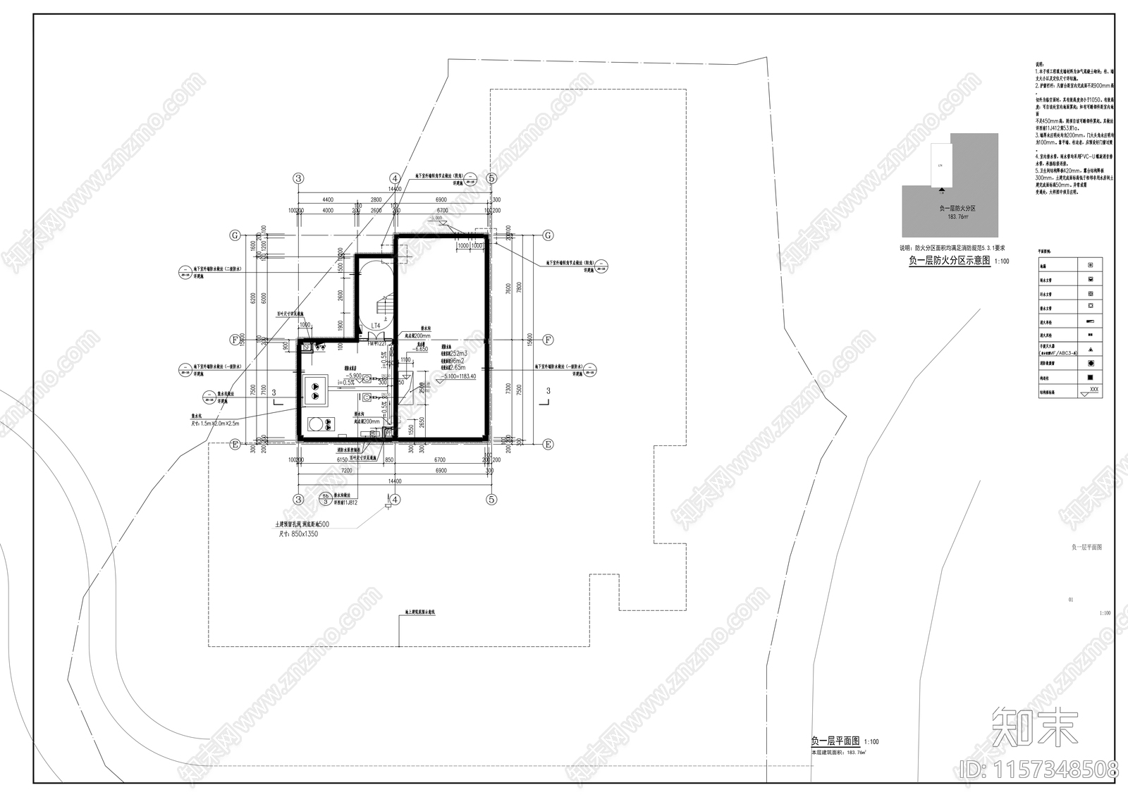 景区游客服务中心建筑cad施工图下载【ID:1157348508】