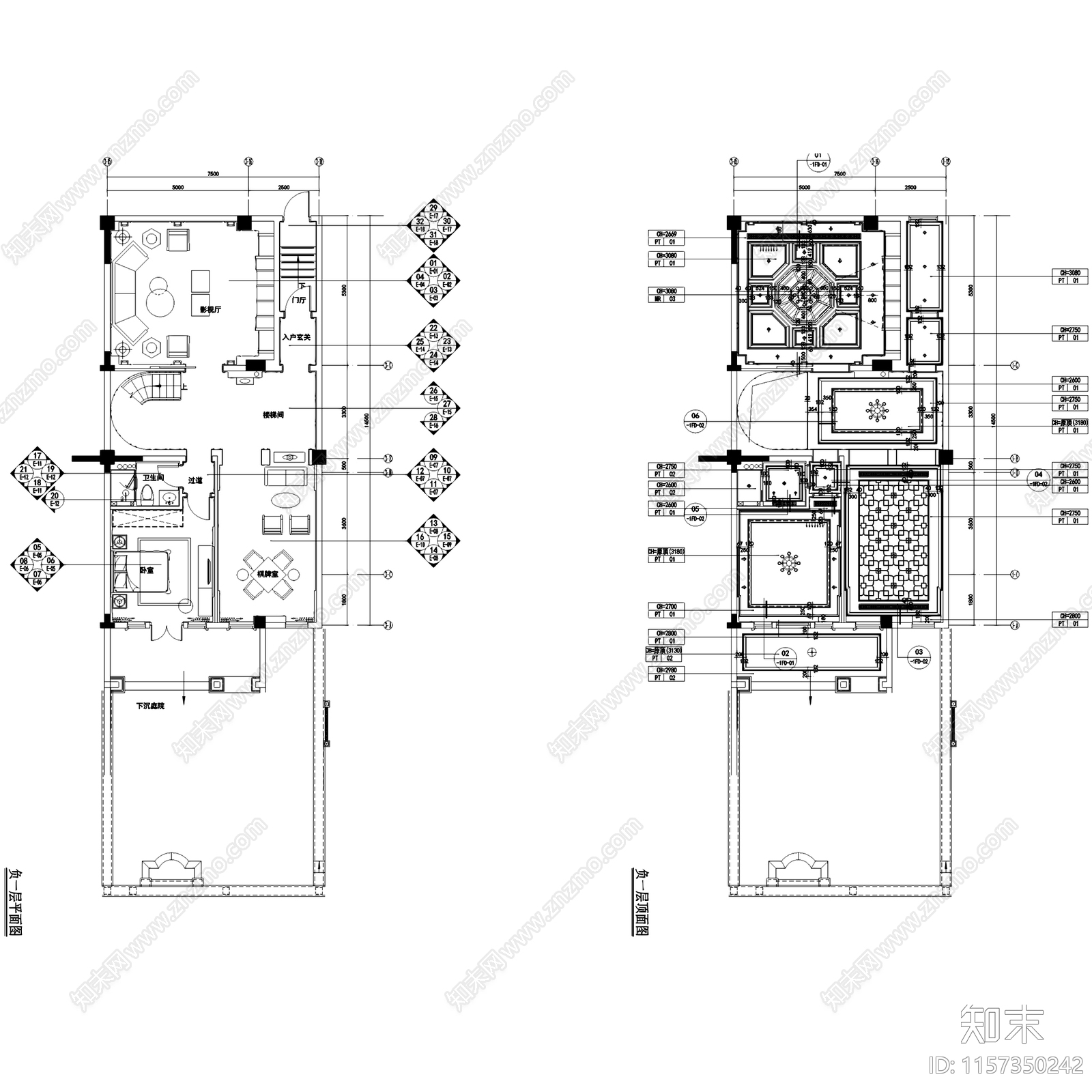 翠屏九溪诚园南区三层别墅N3户型样板房施工图下载【ID:1157350242】