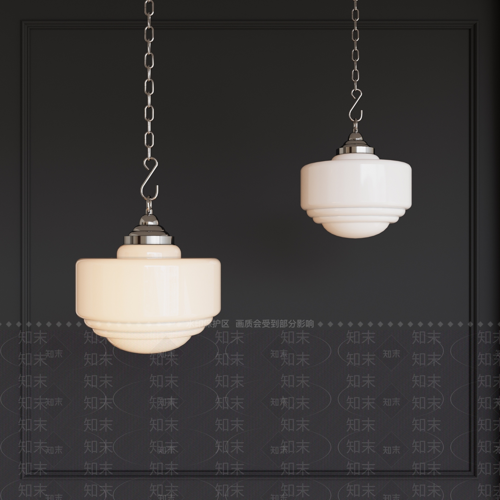 现代玻璃吊灯SU模型下载【ID:1157350904】