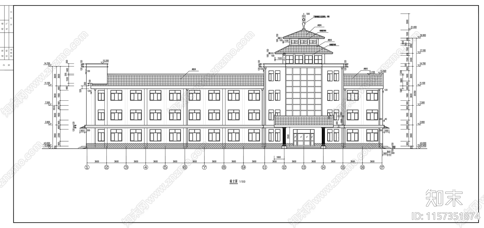 三层综合楼建cad施工图下载【ID:1157351874】