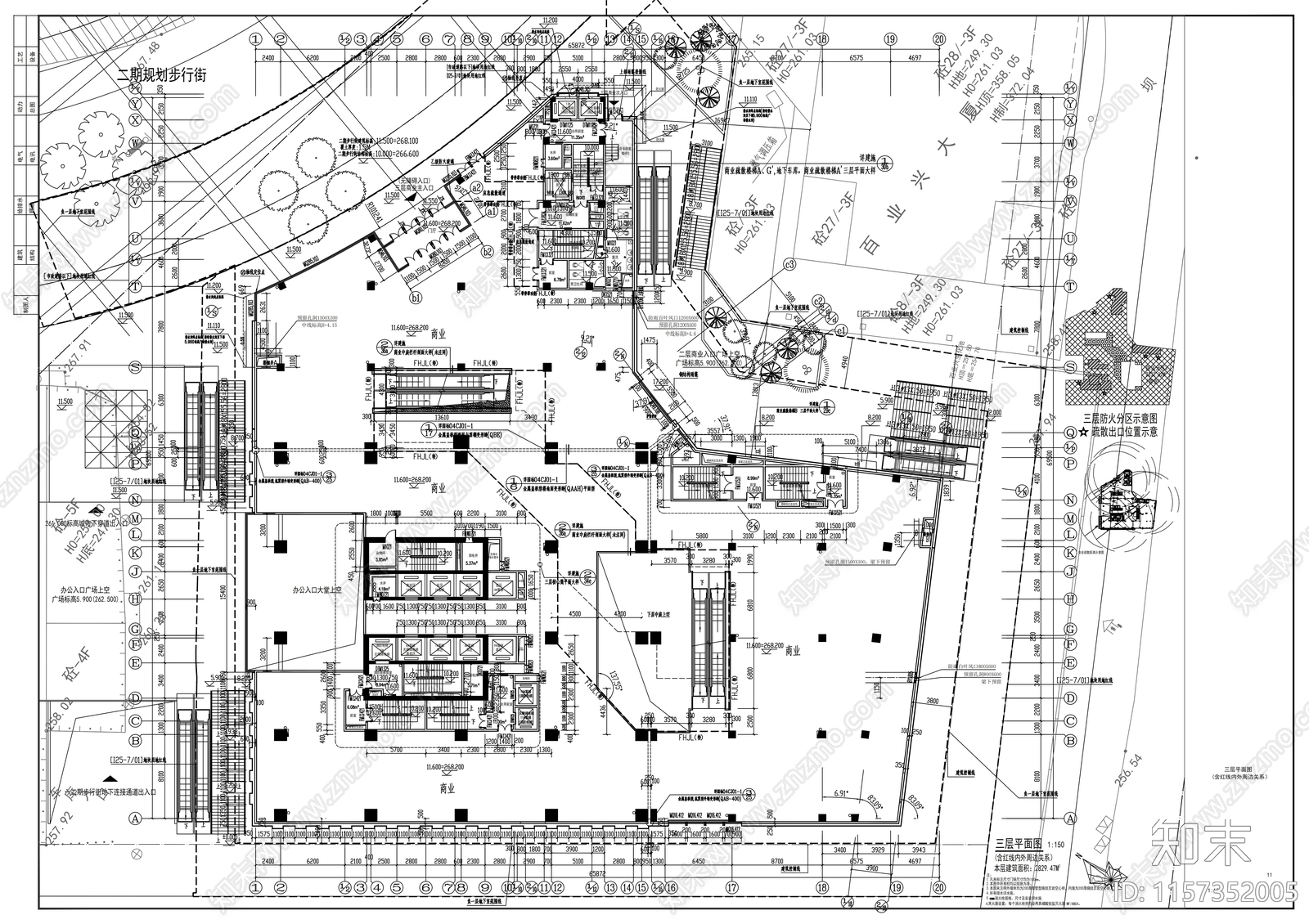 三十层商业写字楼建cad施工图下载【ID:1157352005】