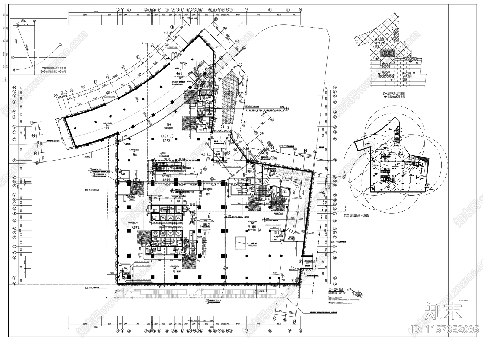 三十层商业写字楼建cad施工图下载【ID:1157352005】