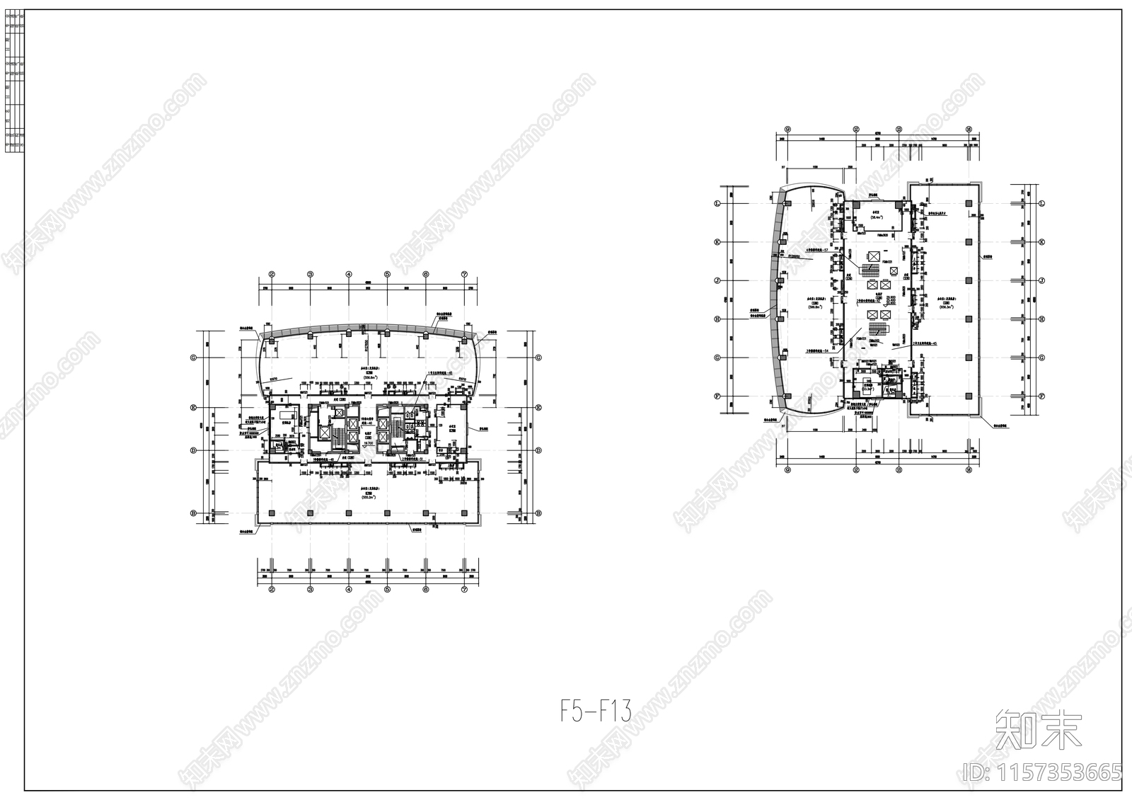 十三层通信指挥楼建cad施工图下载【ID:1157353665】