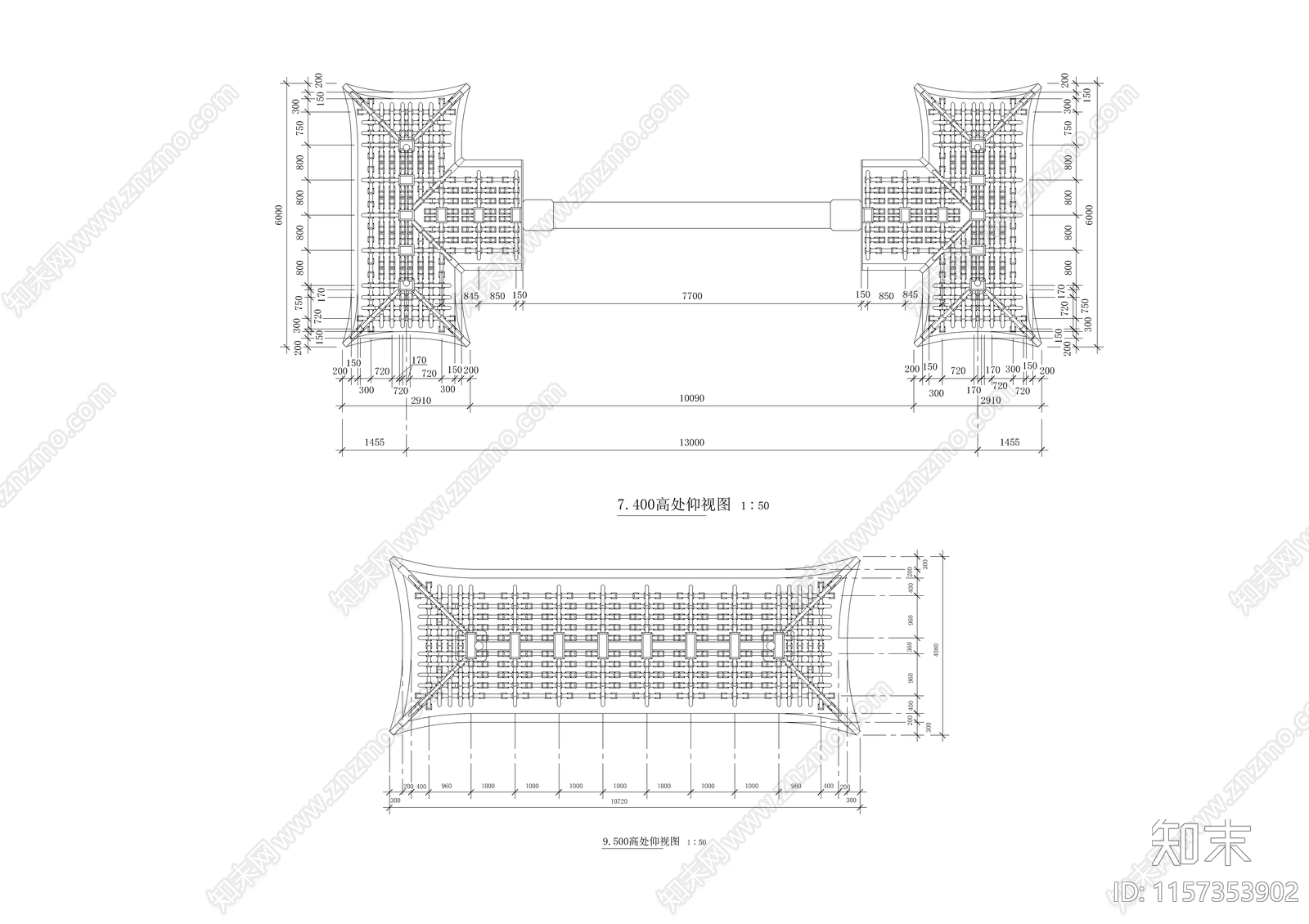 古建牌楼设计cad施工图下载【ID:1157353902】