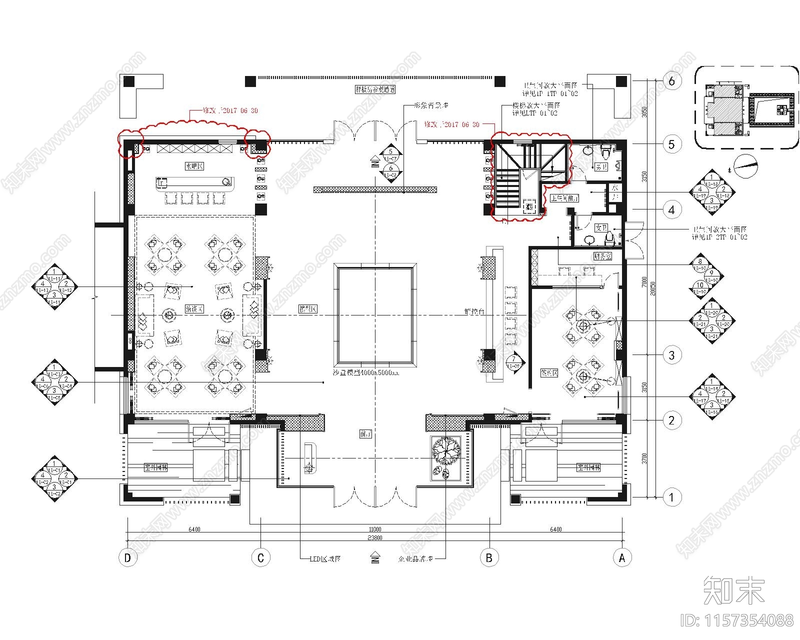 苏州某现代轻奢售楼cad施工图下载【ID:1157354088】