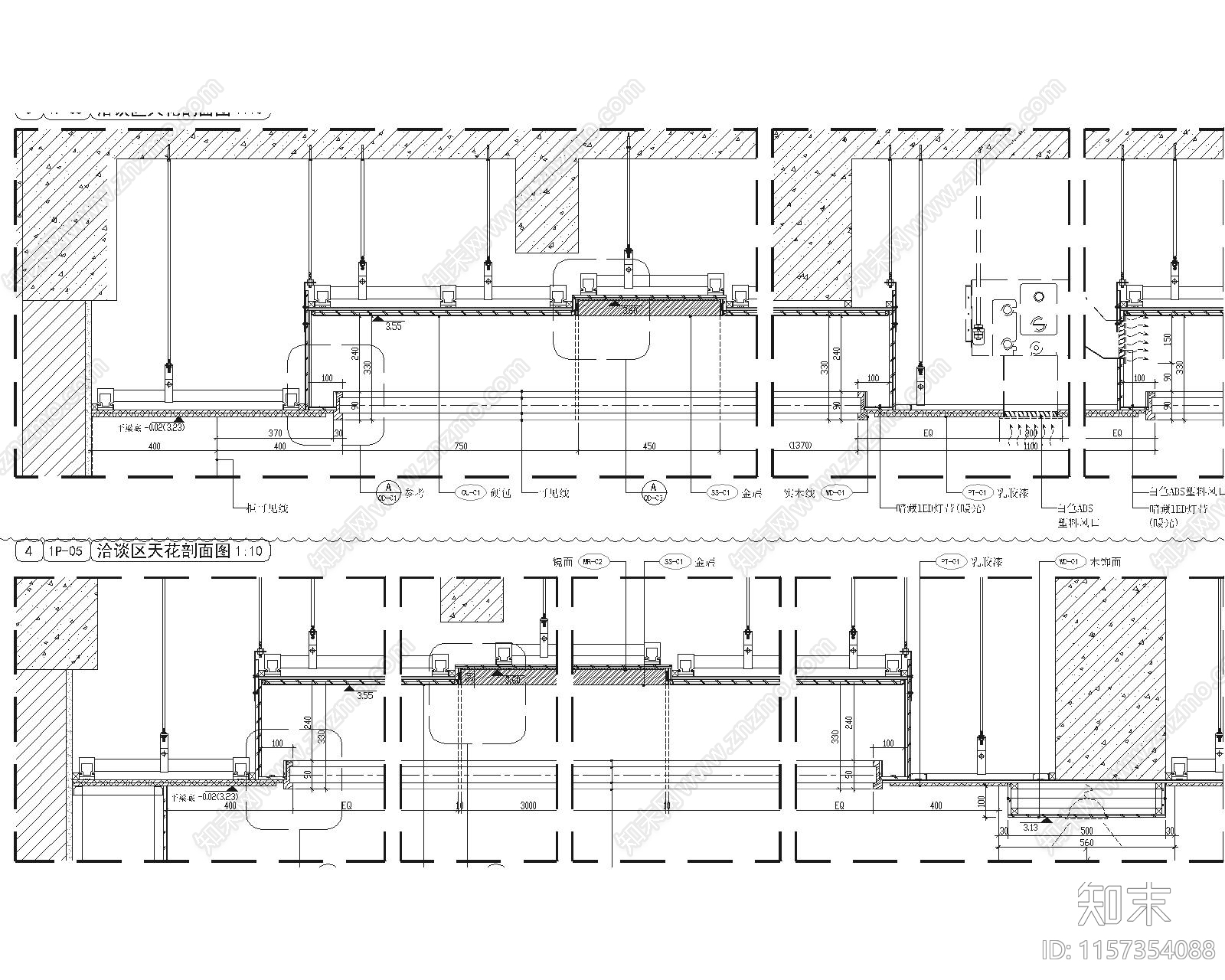 苏州某现代轻奢售楼cad施工图下载【ID:1157354088】