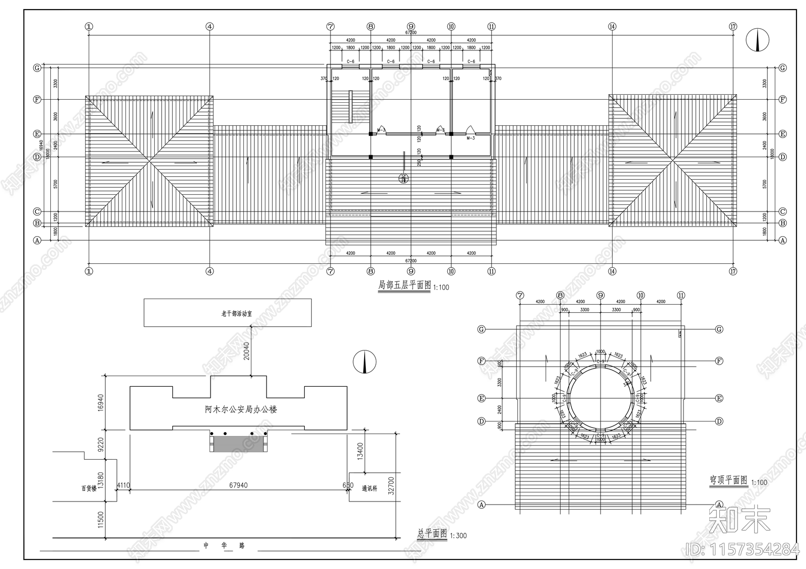 市公安局三层办公大楼建cad施工图下载【ID:1157354284】