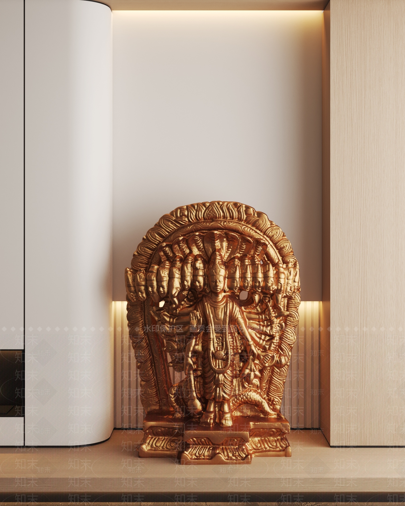 现代金属佛像3D模型下载【ID:1157354738】