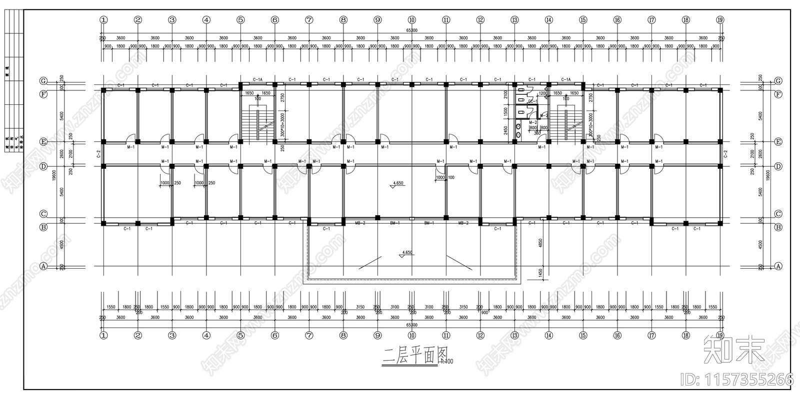 五层检察院办公楼建筑设cad施工图下载【ID:1157355266】