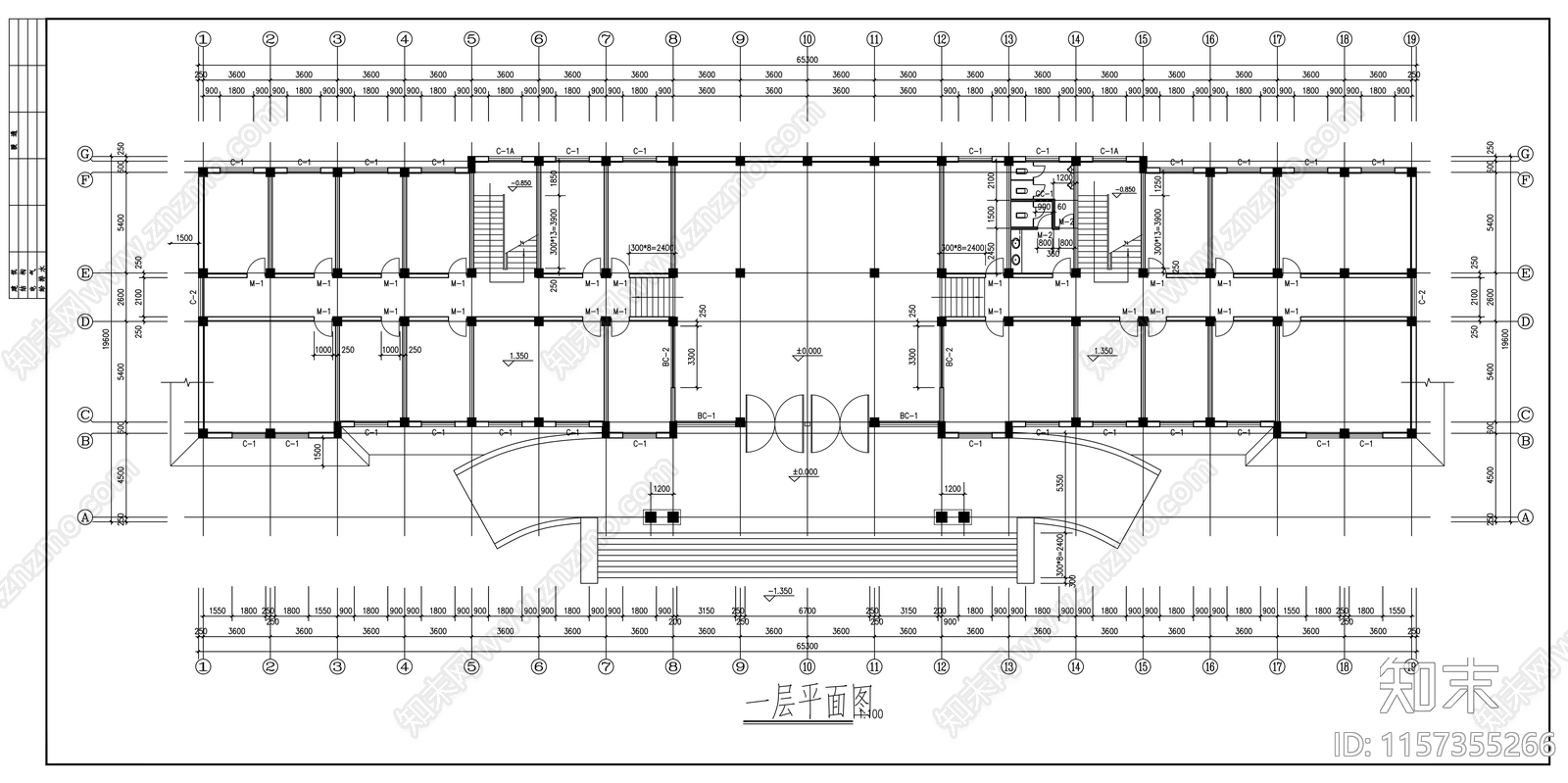 五层检察院办公楼建筑设cad施工图下载【ID:1157355266】