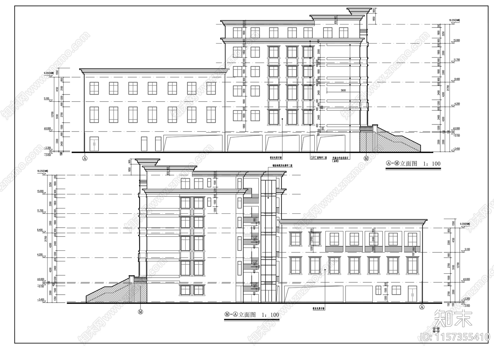 五层欧式法院办公楼建施工图下载【ID:1157355410】