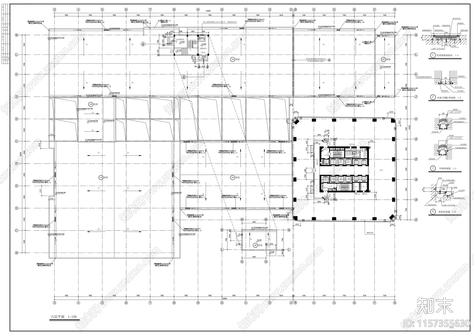 五十层高层商业办公综合楼建cad施工图下载【ID:1157355630】