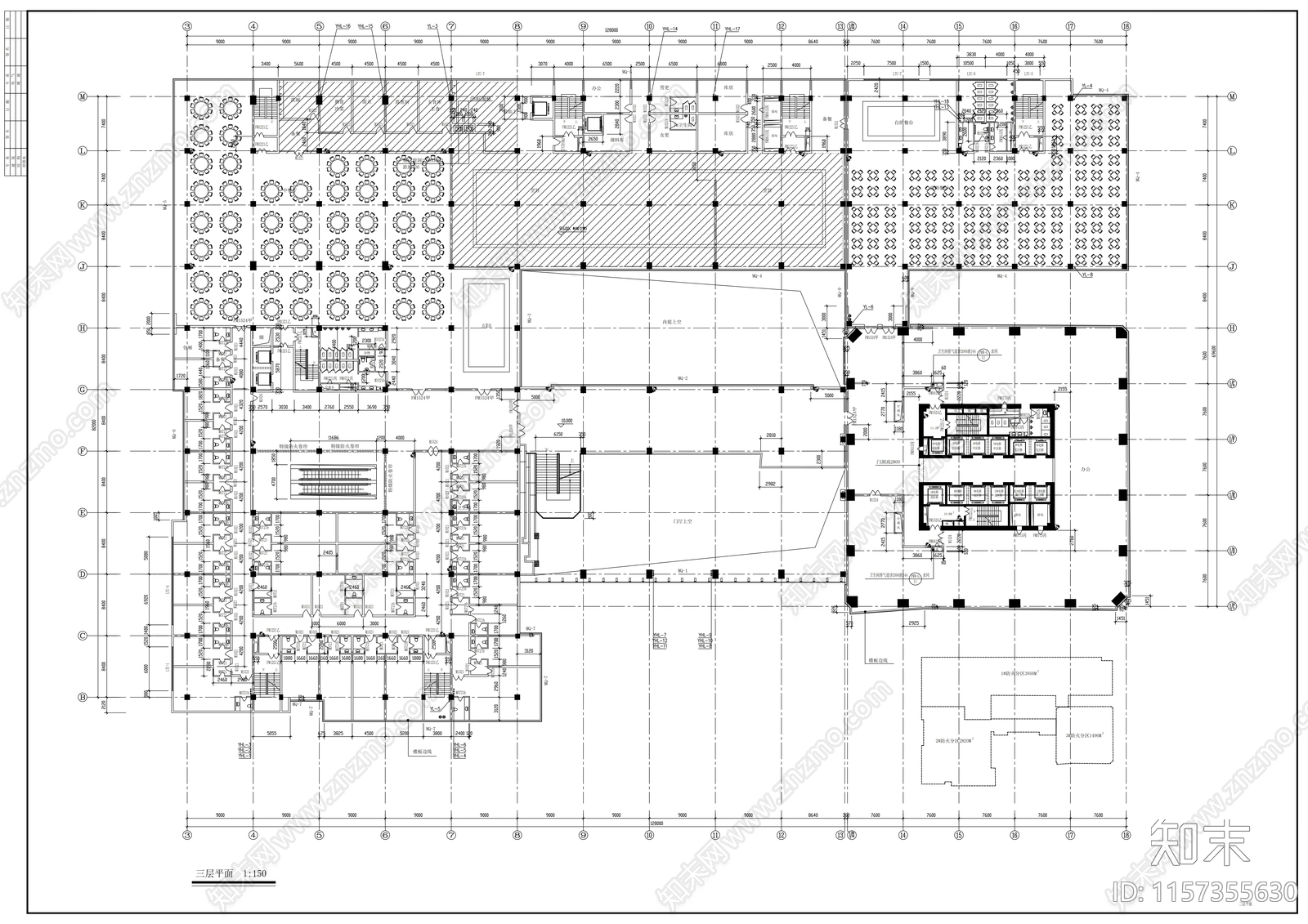 五十层高层商业办公综合楼建cad施工图下载【ID:1157355630】