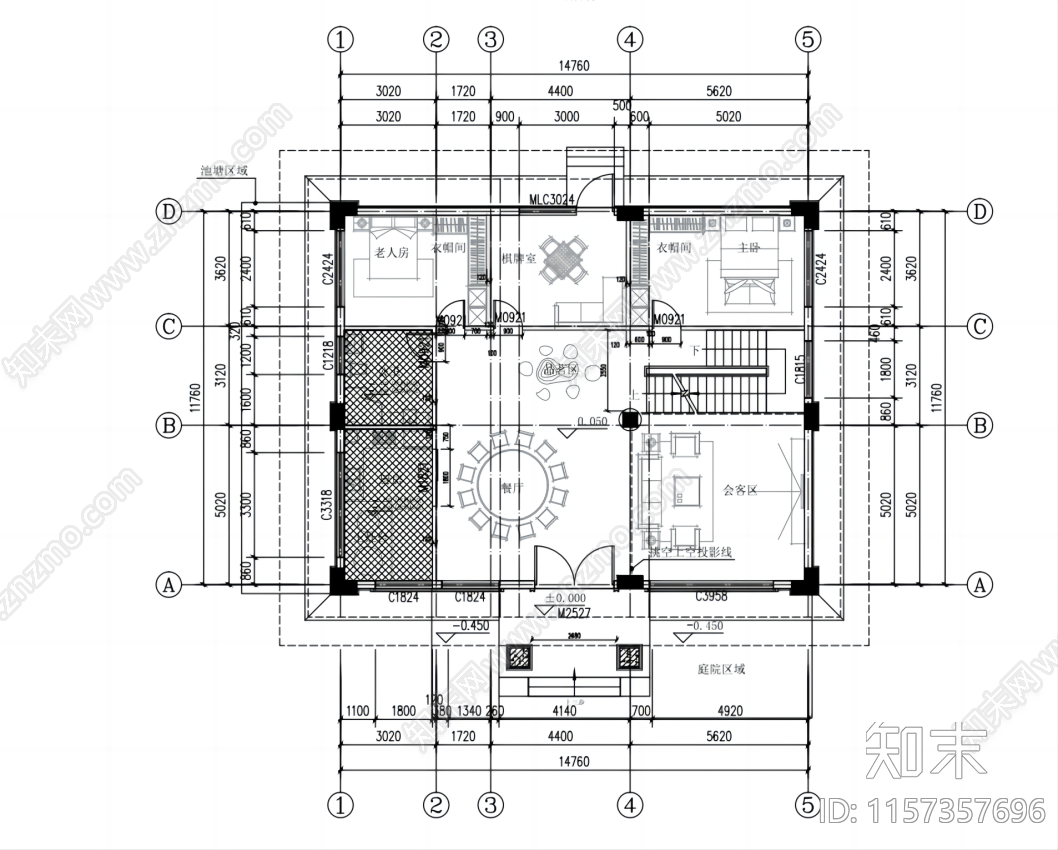 欧式建筑三cad施工图下载【ID:1157357696】