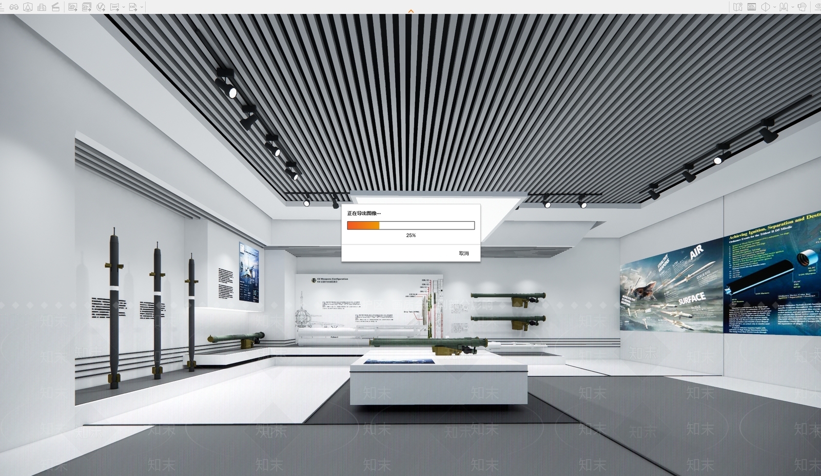 现代科技展厅SU模型下载【ID:1157358373】