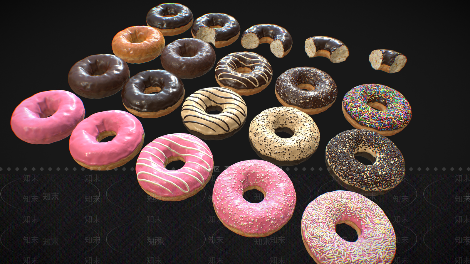 甜甜圈3D模型下载【ID:1157365338】