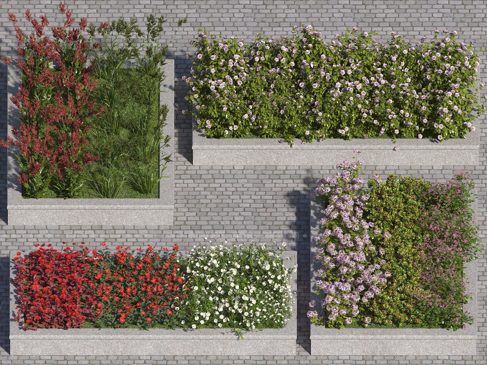 花草组合3D模型下载【ID:1157362120】