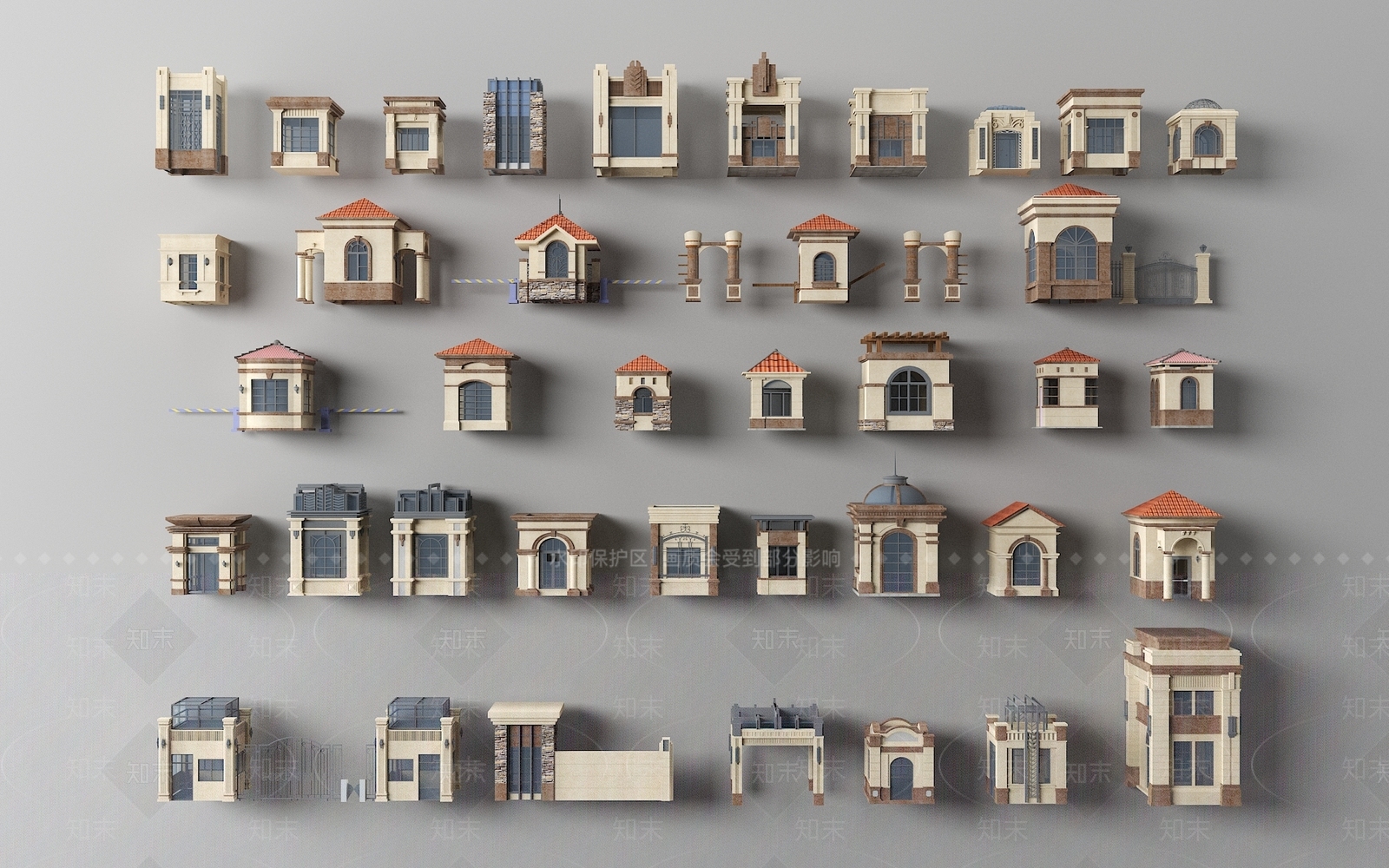 欧式古典保安亭3D模型下载【ID:1157362652】