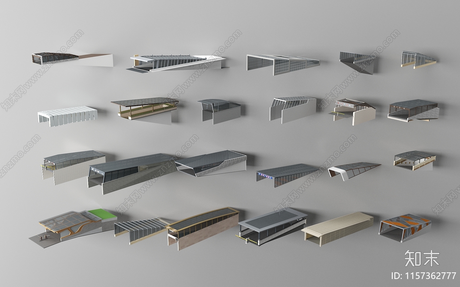 现代地下停车场出入口3D模型下载【ID:1157362777】