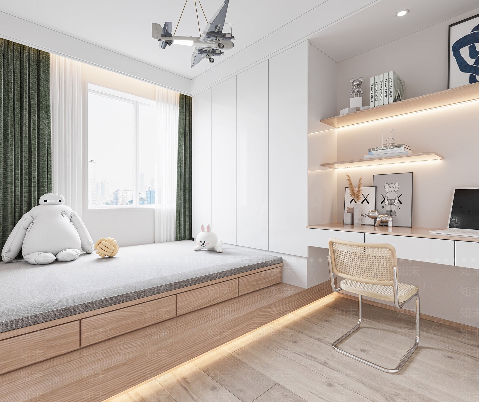 北欧榻榻米卧室3D模型下载【ID:1157364352】