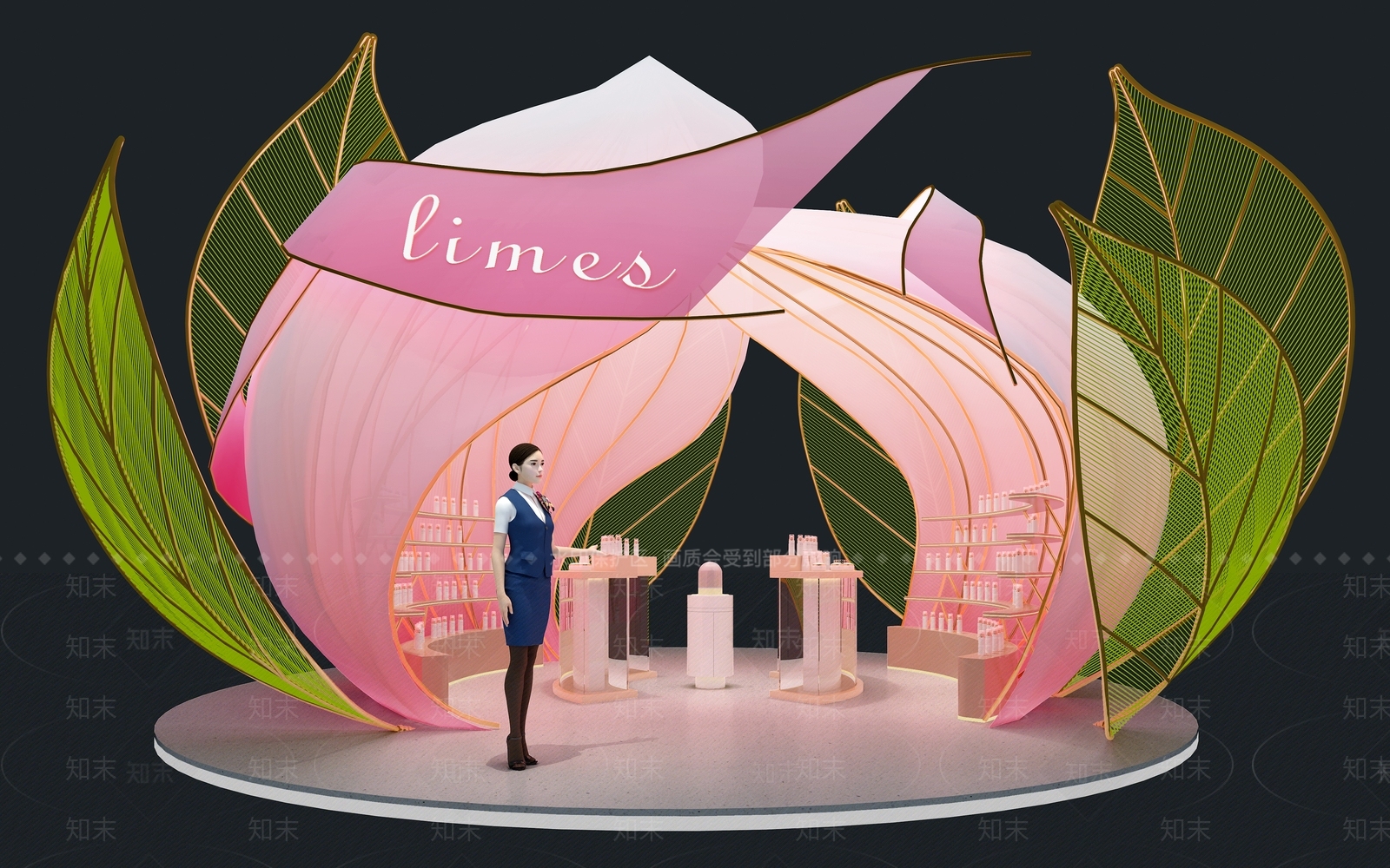 现代化妆品展台3D模型下载【ID:1157367138】