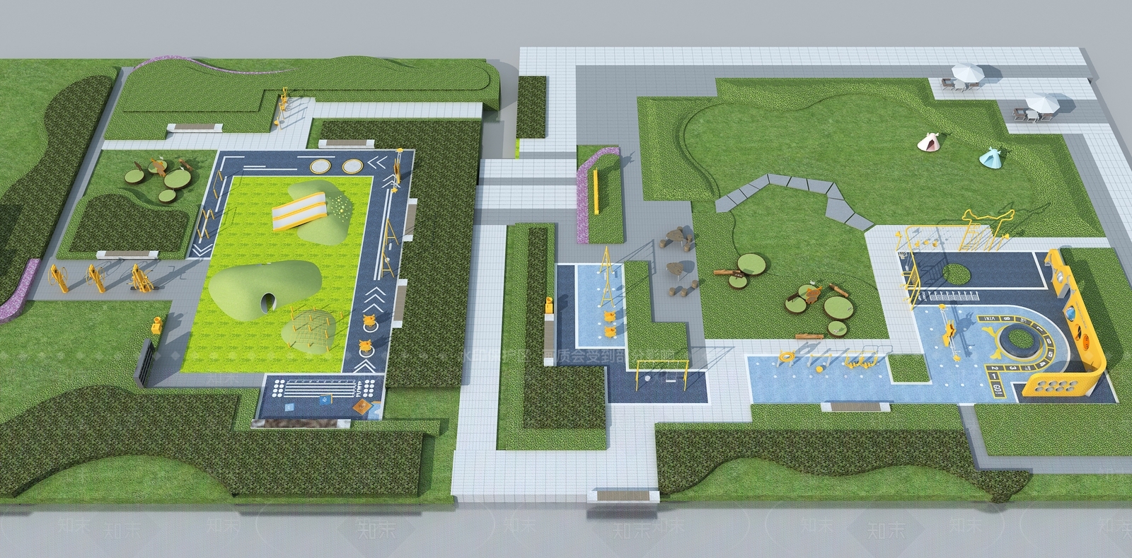 现代儿童游乐区3D模型下载【ID:1157366974】