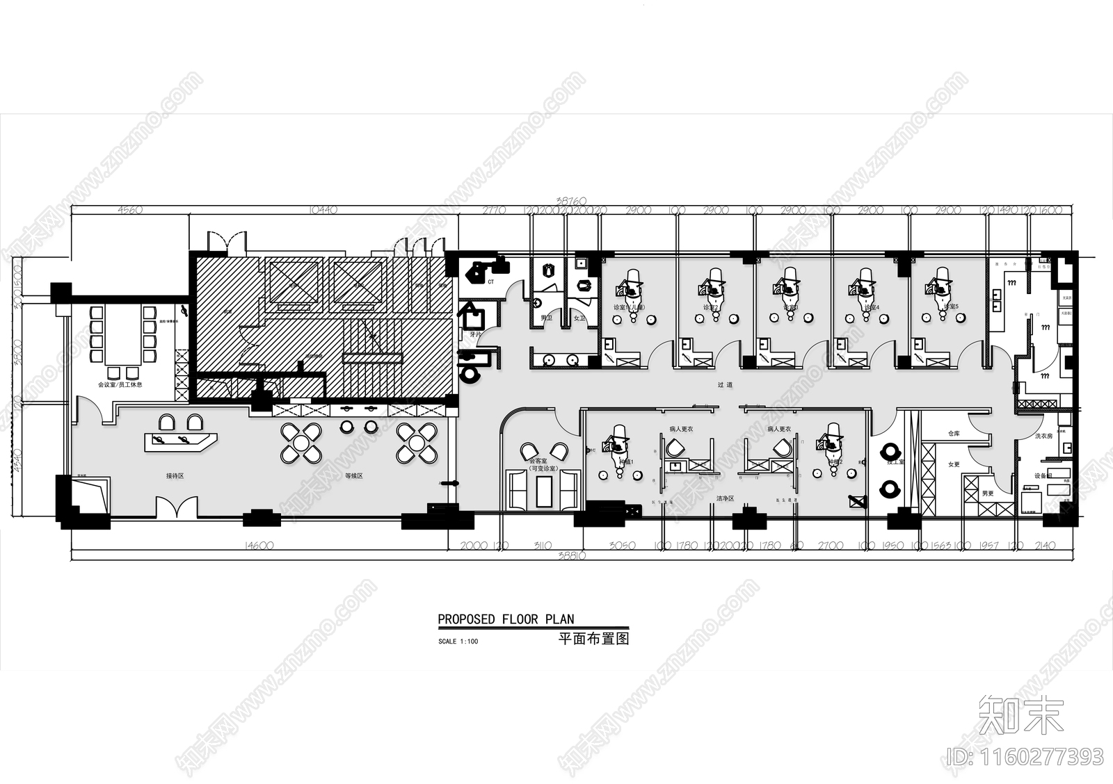 300㎡口腔诊所平面布置图施工图下载【ID:1160277393】