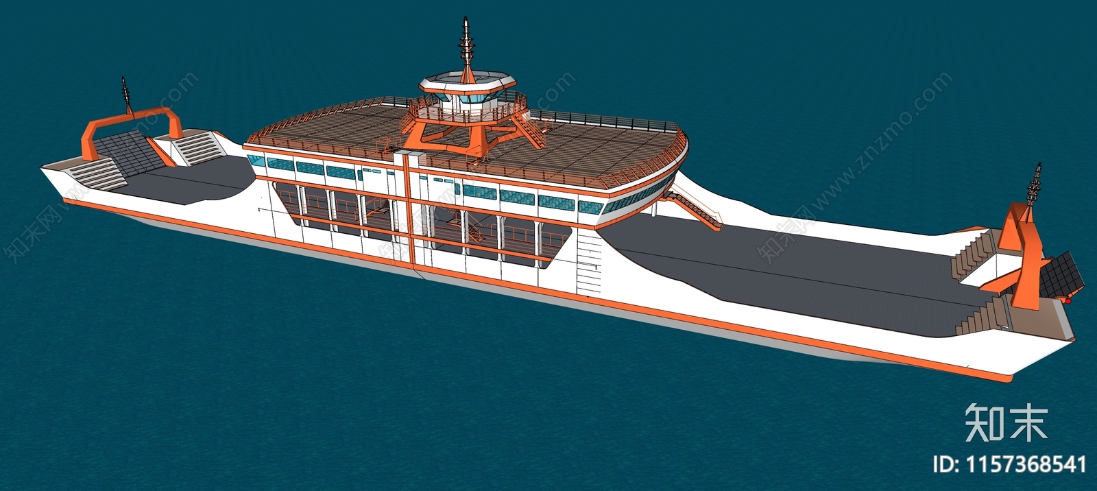 豪华游艇轮船SU模型下载【ID:1157368541】