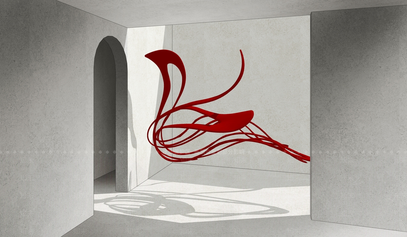 现代抽象艺术天鹅雕塑SU模型下载【ID:1157371501】