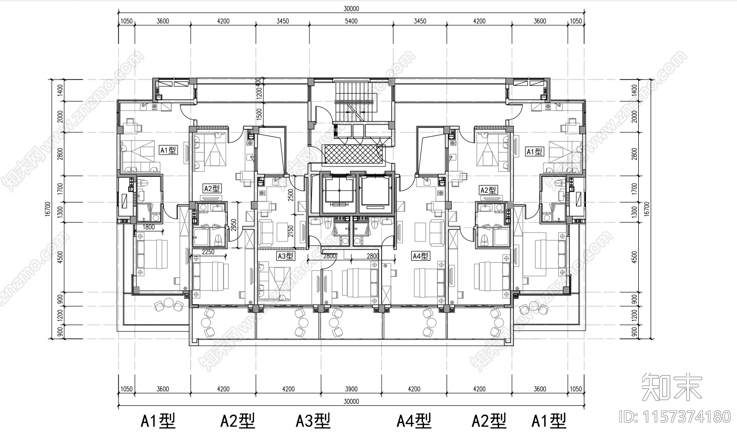 高层度假公寓cad施工图下载【ID:1157374180】