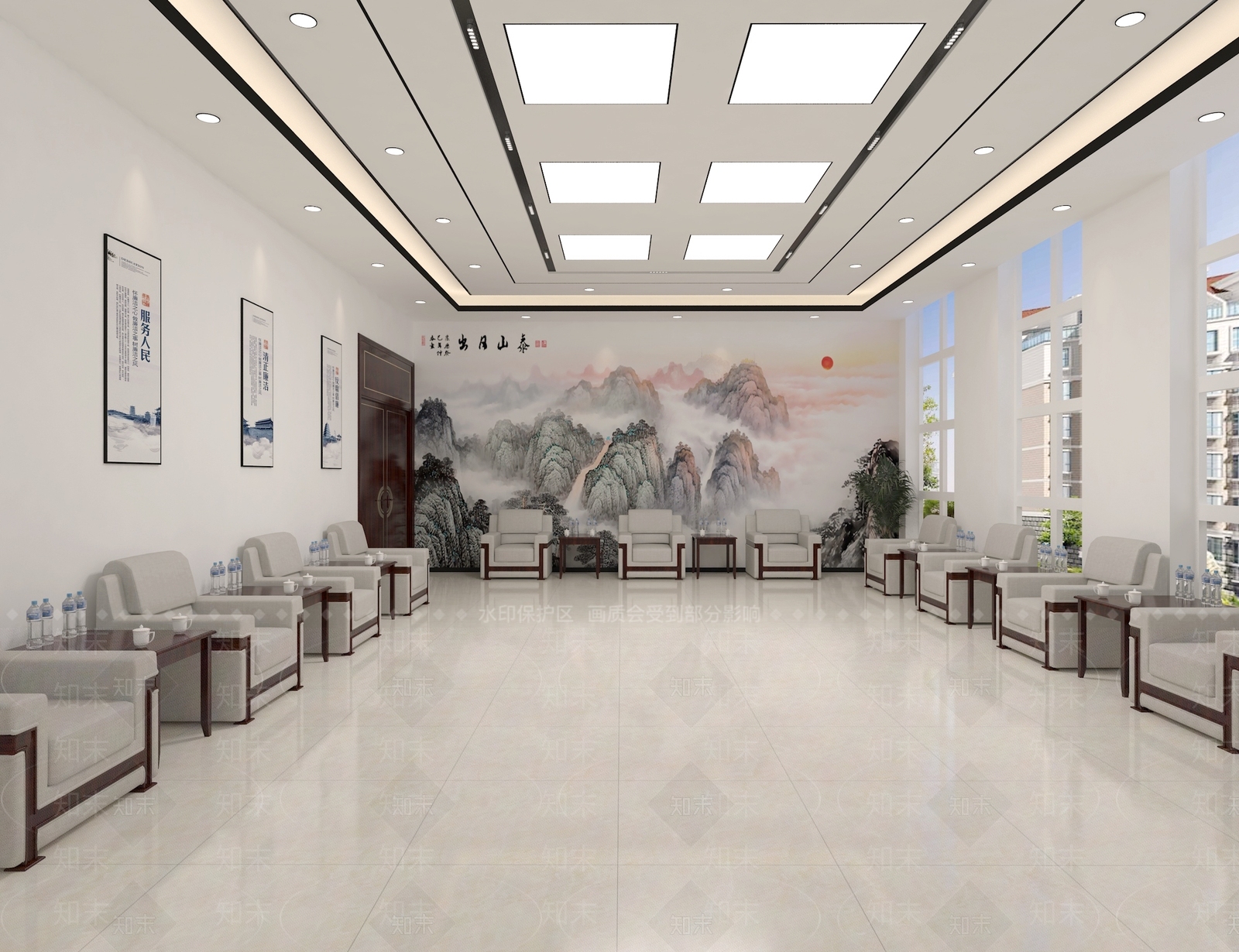 新中式接待室3D模型下载【ID:1157375144】