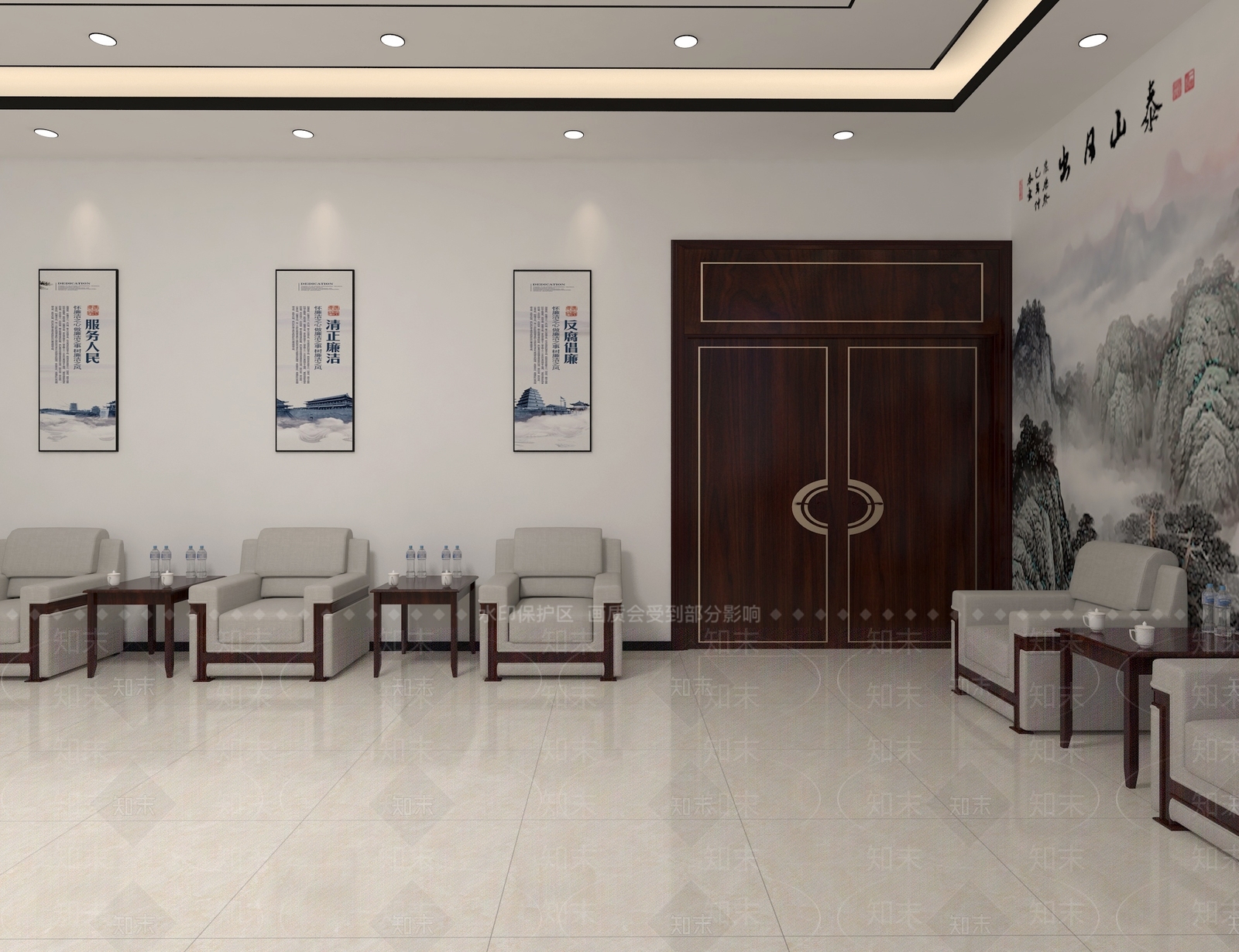 新中式接待室3D模型下载【ID:1157375144】
