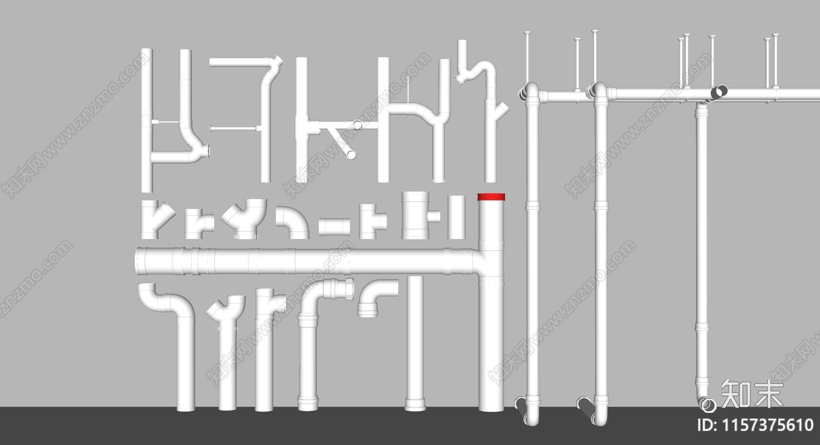 现代水管SU模型下载【ID:1157375610】