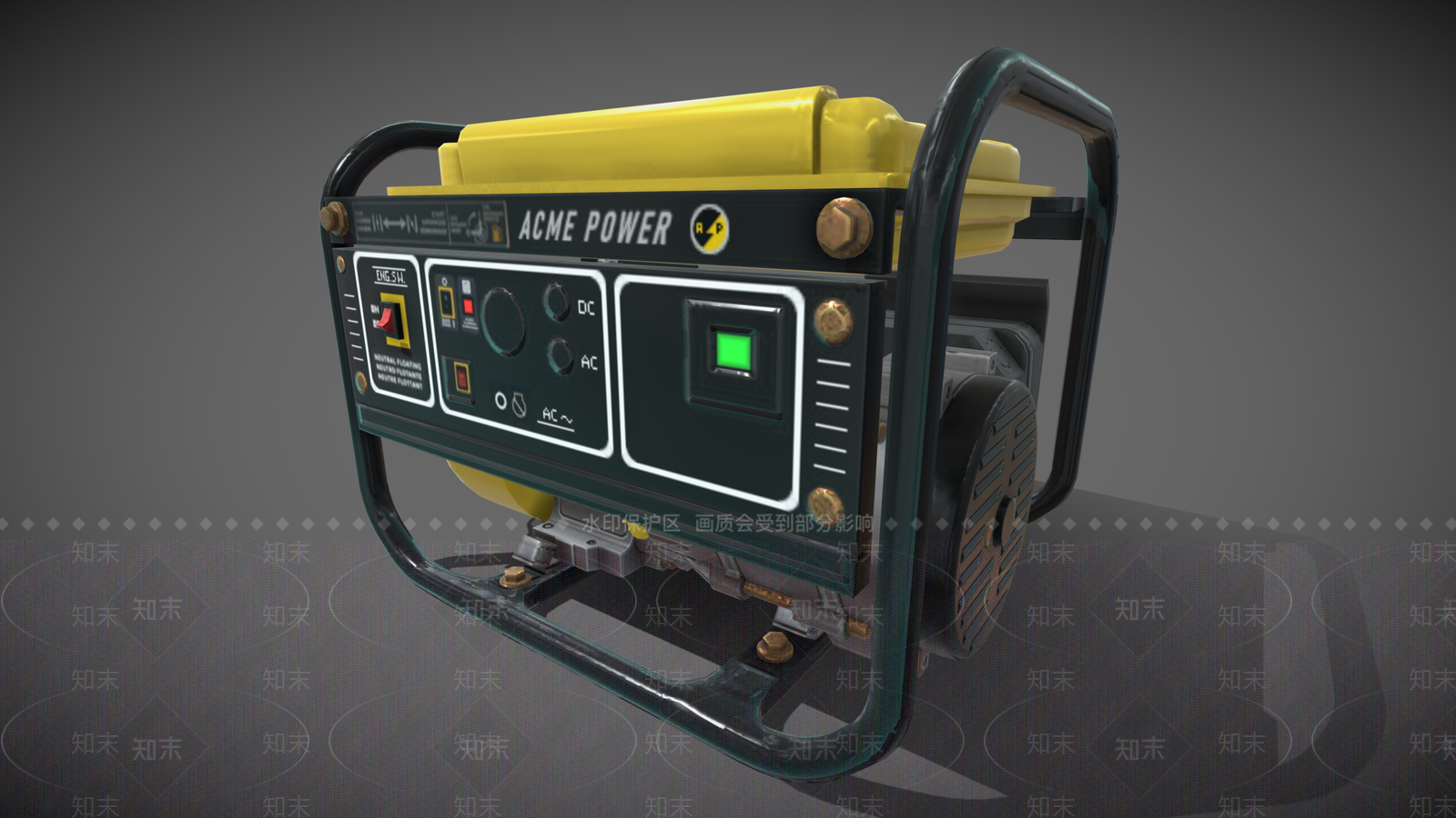 现代柴油发电机3D模型下载【ID:1157376155】