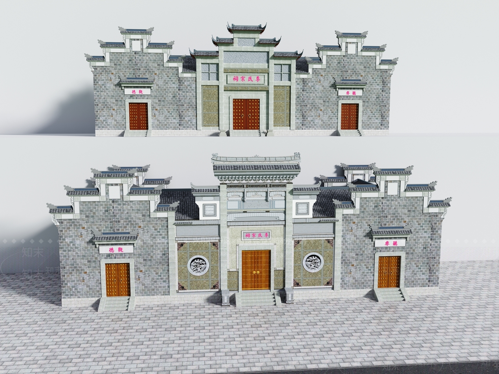 中式祠堂3D模型下载【ID:1157380910】