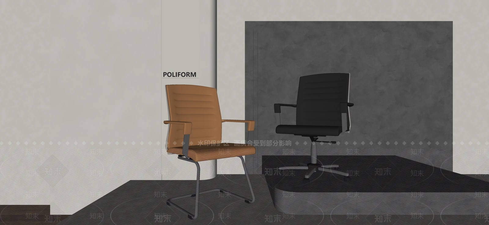 现代办公椅SU模型下载【ID:1157381859】
