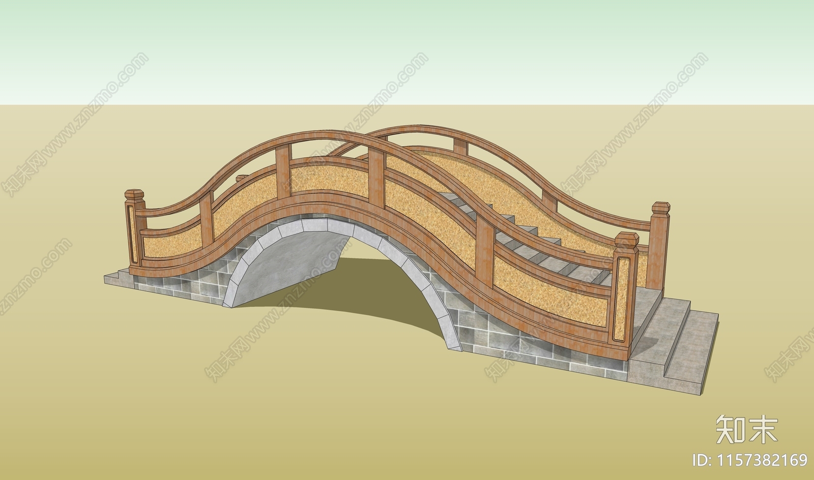 现代景观桥SU模型下载【ID:1157382169】