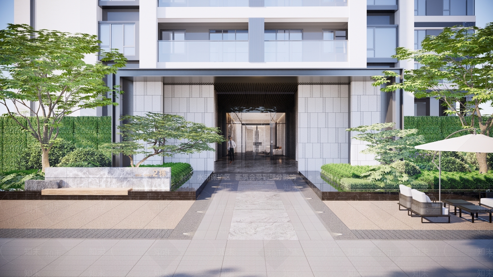 现代轻奢地产住宅入户门SU模型下载【ID:1157383478】