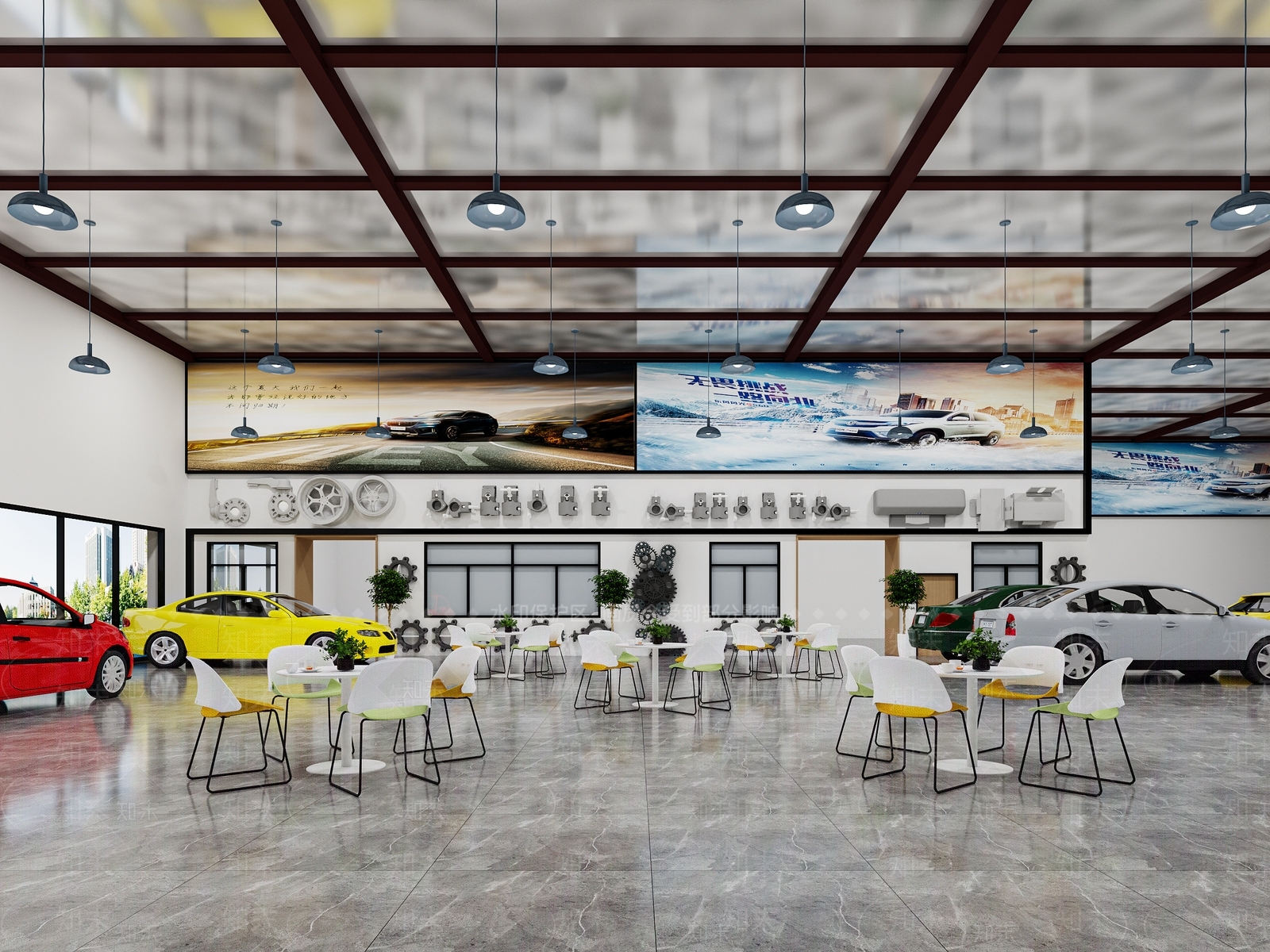现代汽修店3D模型下载【ID:1157383899】