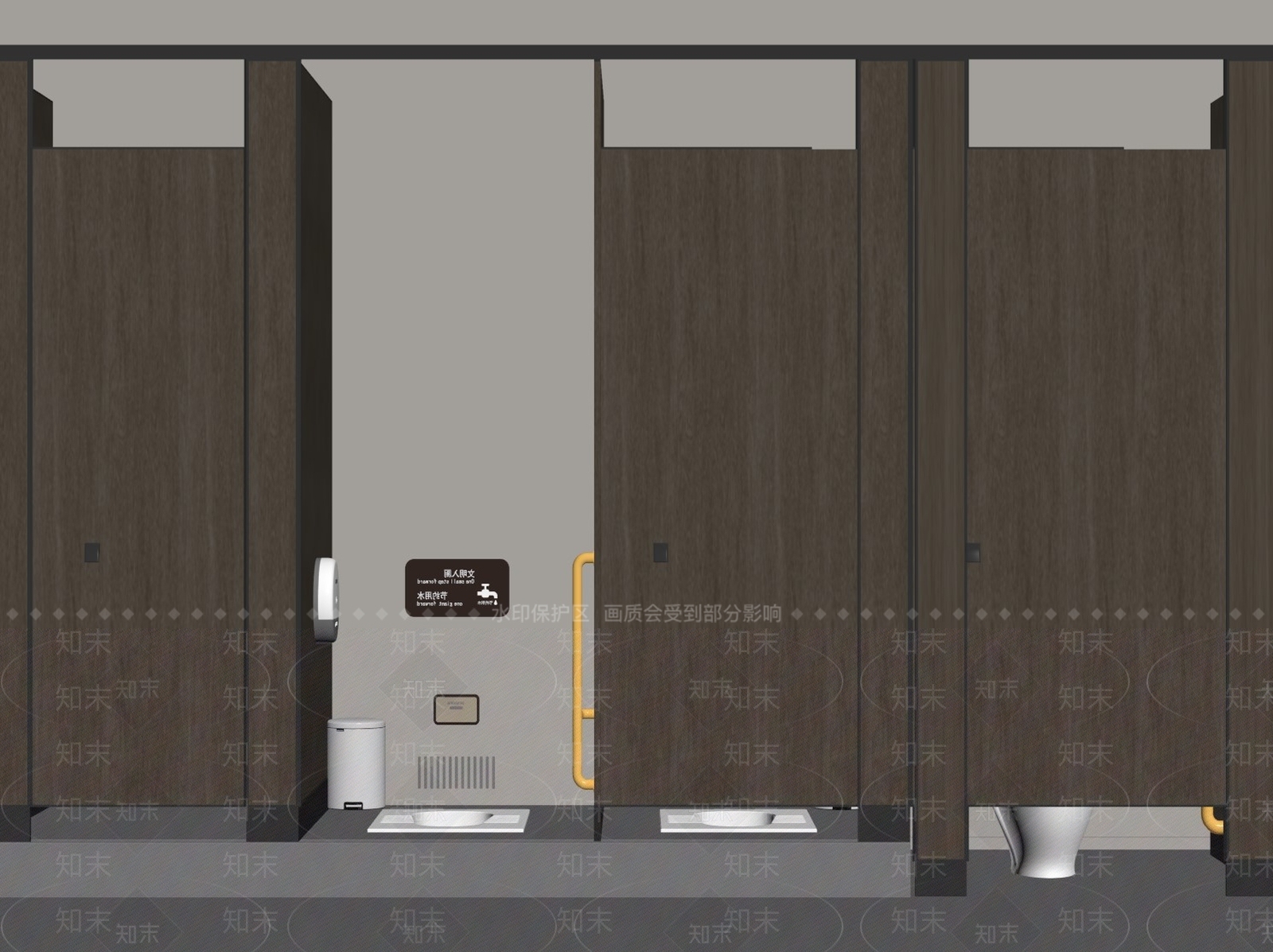 现代公共卫生间SU模型下载【ID:1157389357】