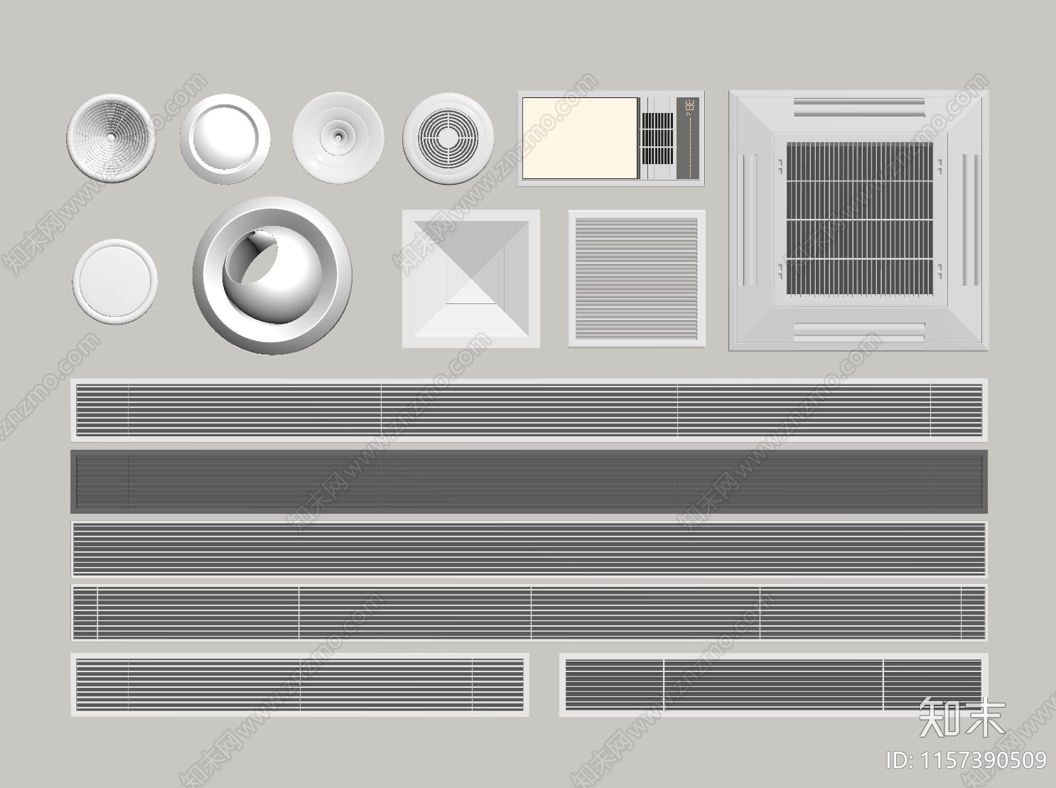现代空调出风口SU模型下载【ID:1157390509】
